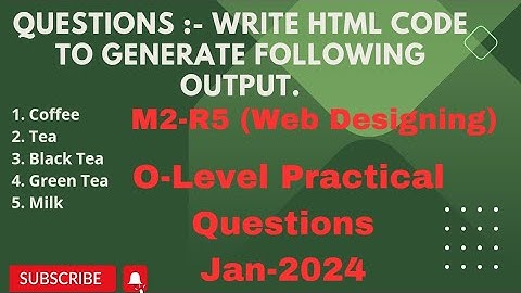 O-level practical question // Web Designing //M2-R5#html #css #javascript#webdesign