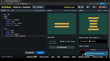 CSS Battle Target #44 | Stripes | All cssbattle.dev solutions