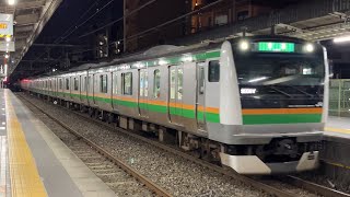 JR東日本E233系　都ヤマU224編成　E231系　都ヤマU530編成　蓮田　古利根川橋梁 架け替え工事に伴う臨時列車