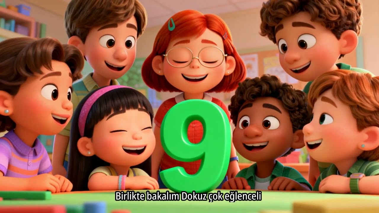 9 Rakamını Öğreniyorum Okul Öncesi | Sayılar Serisi | Eğitici Ve Öğretici Hareketli Çocuk Şarkıları