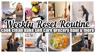 *New* Weekly Reset Sunday Reset Routine Tiffani Beaston Homemaking Cook Clean Grocery Haul Self Care