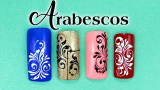 Clase #24 ARABESCOS Teoría de como hacer arabescos con gelpaint/Esmalte semipermanente funnailstatyz