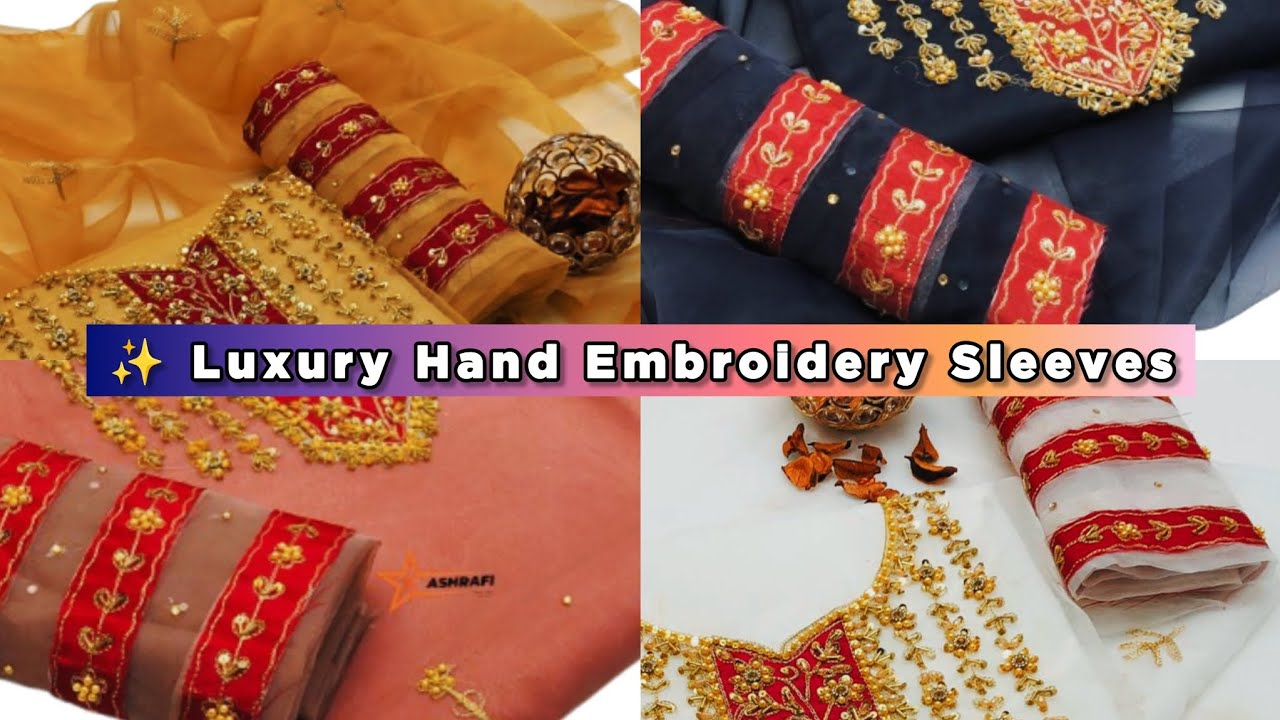 Пошив дизайнерского платья дома ✨ | Простой урок по ручной вышивке рукавов | Роскошный дизайн руч...