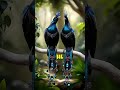 Enchanted Birds: Nature's Artistry in a Lush Forest#two #birds  @betes607 #viralvideo #shortvideo