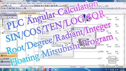 PLC Angular Calculation SIN/COS/TEN/LOG/SQR Root/Degree/Radiant/Integer/Floating Mitsubishi Program