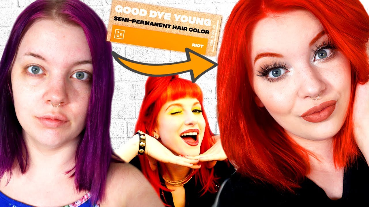 10. "Good Dye Young Semi-Permanent Hair Color in Riot Orange with Blue Tips" - wide 8