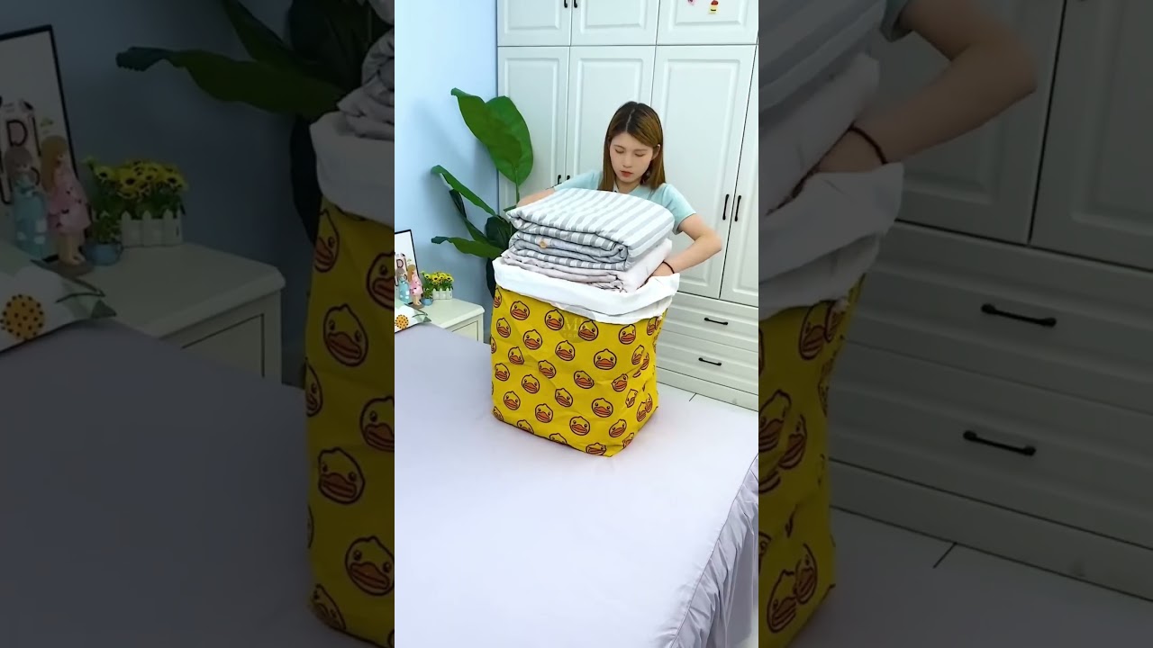 Clothes Storage Basket Drawstring Dust Proof Toy Storage Pouch Household 100L 