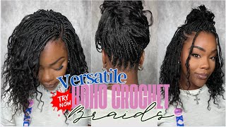 Crochet Braids You Can Wear UP or DOWN Side Part Braid Down Foundation Boho Braids Ywigs