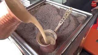 Boiling TURKISH Coffee using sand  - Turkish Cofee - Apple Street Food