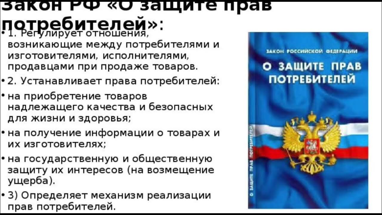 Закон о правах потребителей россия