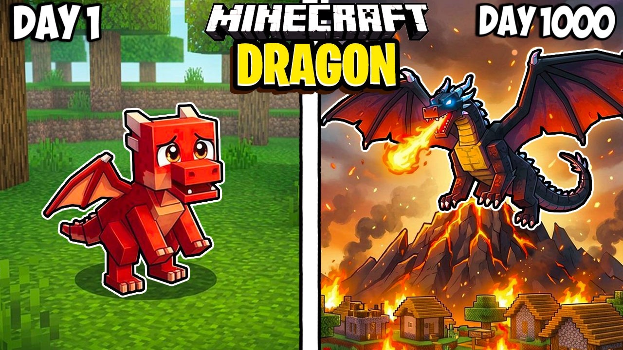 I Survived 1000 Days as a DRAGON in Minecraft