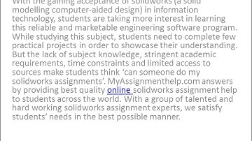 Solidworks Assignment Help Online