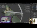 🎯 Elf Ranger 3D Modeling – Part 3 | Hood Details, Curve Workflow &amp; Hair Strands