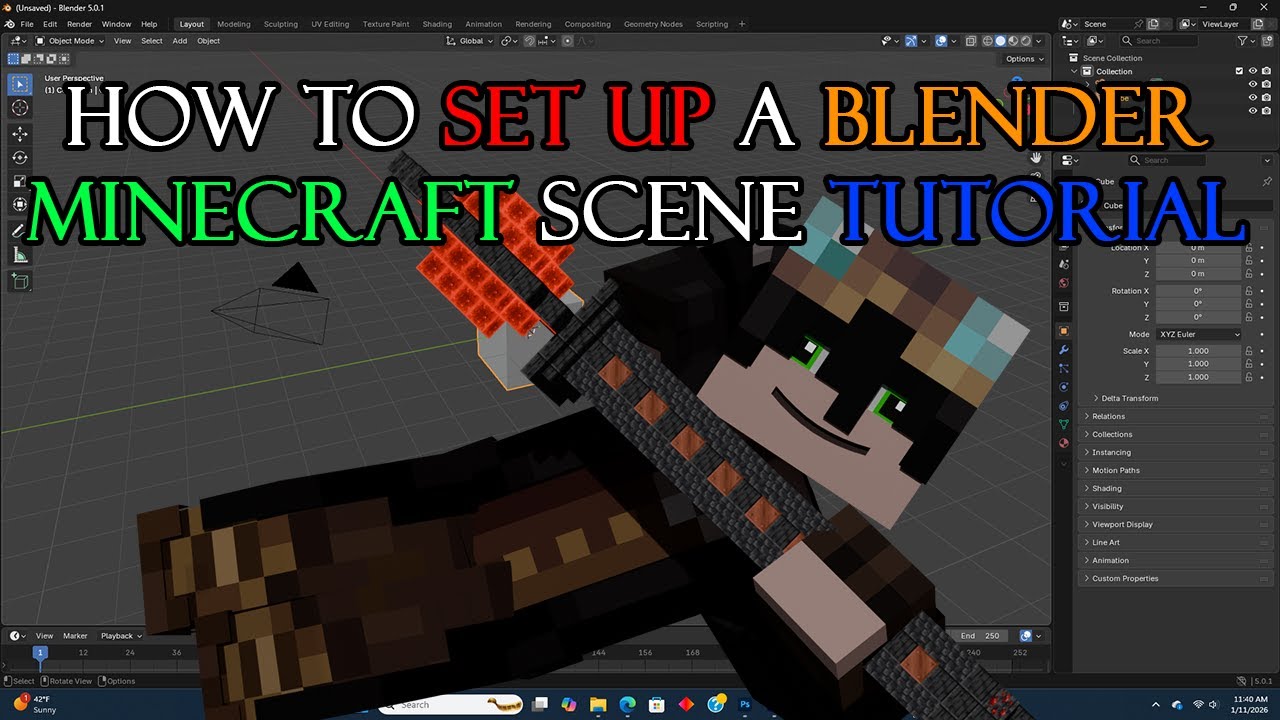 Blender Minecraft Animation Music Video Setup Tutorial - YouTube