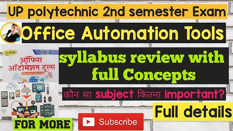 Office Automation Tools। Syllabus review with full Concept ।🔥 computer science। #bteup #polytechnic