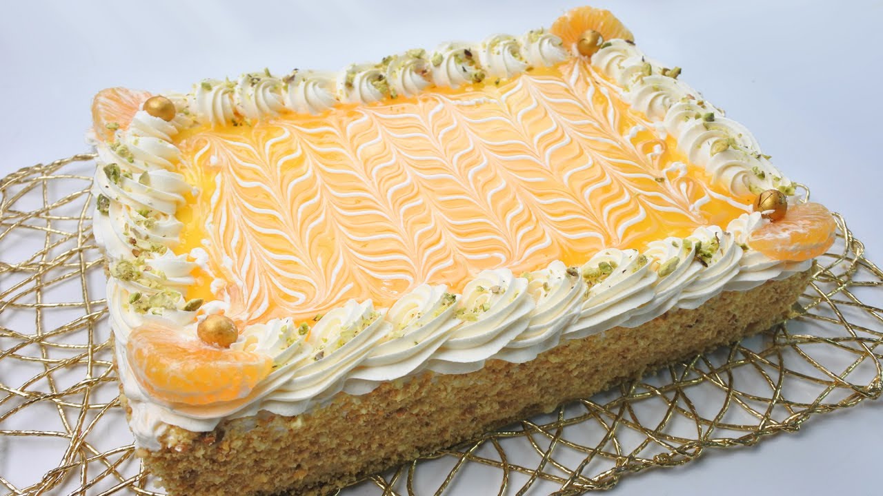 فرحي اوليداتك بهاذ الكيكة تورتة المناسبات والنجاح مع طريقة صنع ديكوجال البرتقال  بنينة وخفيفة ريشة