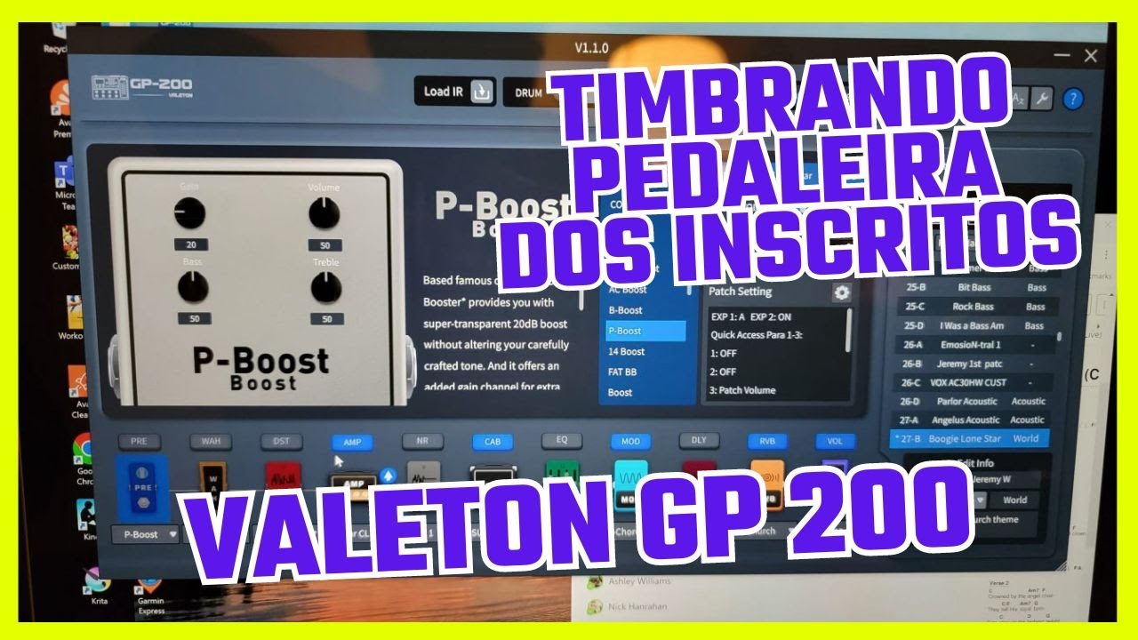 VALETON GP 200, TIMBRANDO PEDALEIRA DOS INSCRITOS - YouTube