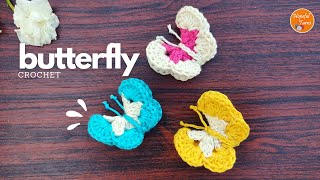 How to Crochet a Butterfly | Easy Crochet 3D Butterfly for Beginners  Step by step tutorial