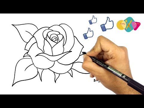 طريقة رسم وردة ||  كيف ترسم وردة || تعليم الرسم || كيفية رسم وردة بالقلم الرصاص ||| رسم سهل