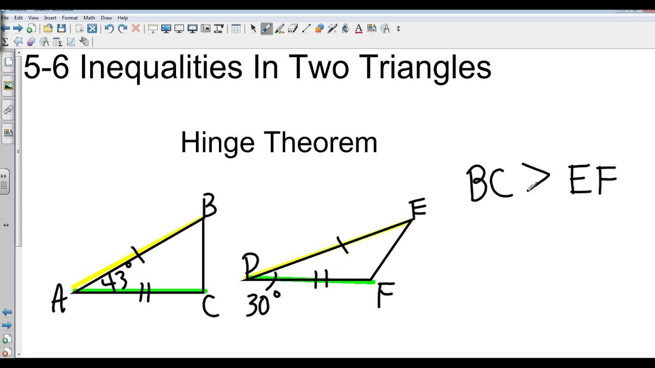 Geometry 5 6 Inequalities in Two Triangles - YouTube