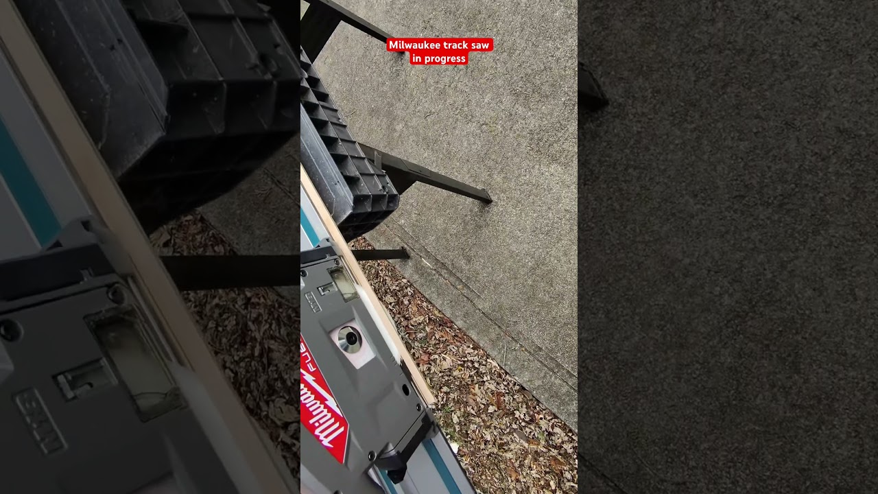 Milwaukee track saw in progress 