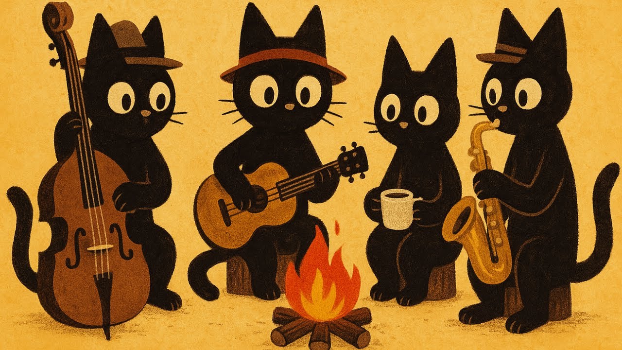Black Cats by the Bonfire: Джаз с глубоким басом для работы, отдыха и расслабления