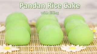 Bánh dẻo (mochi) lá dứa nhân đậu xanh nước cốt dừa | Pandan coconut milk rice cake