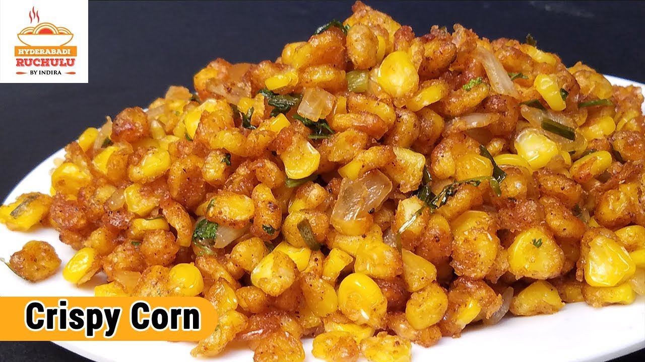 Crispy Corn Recipe | Crispy Sweet Corn | How to make Crispy Corn at Home | Tea Time Snack in Telugu | Hyderabadi Ruchulu