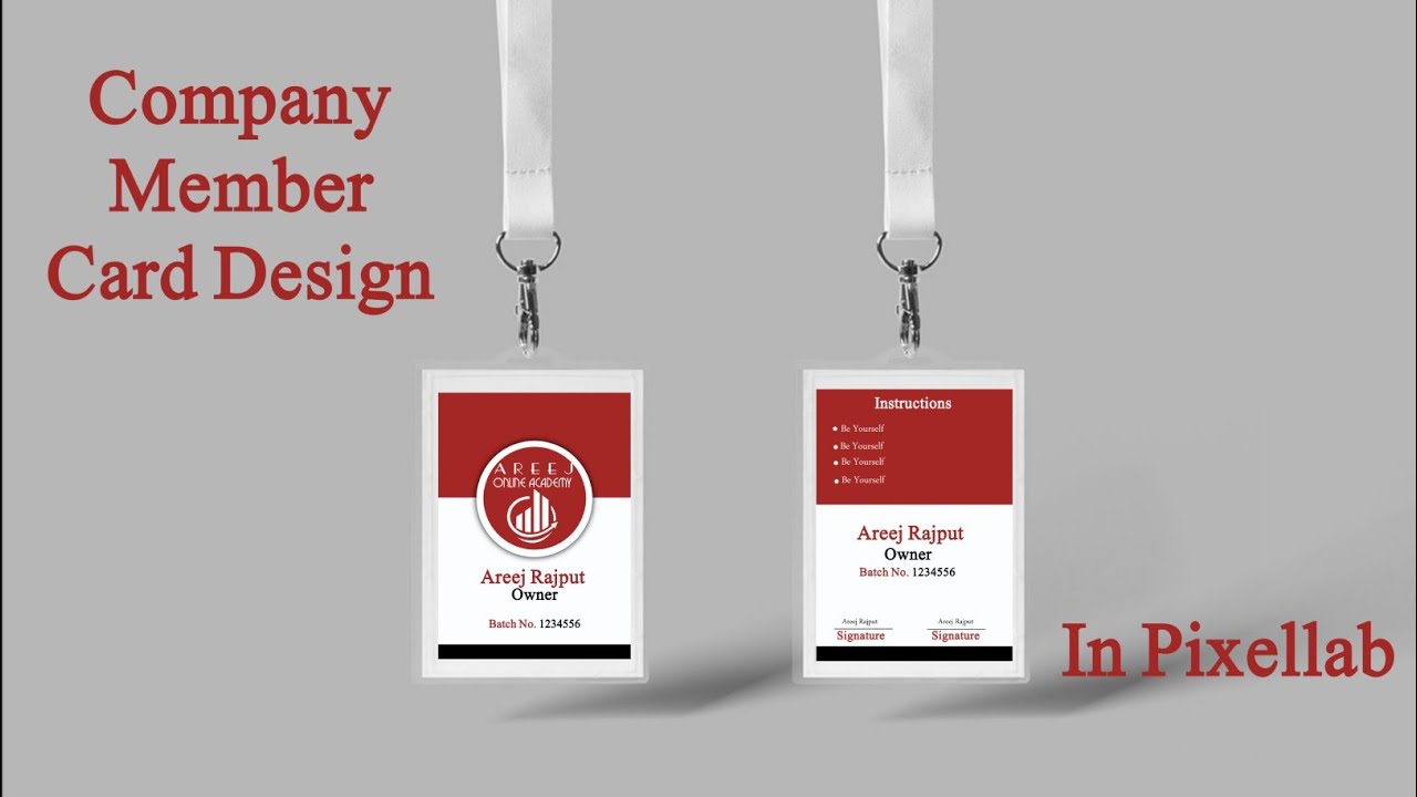 Company Id Card Design| How to design Company Member card design in Pixellab? 
