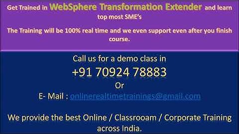 Best Websphere Transformation Extender Online Training in Across India.