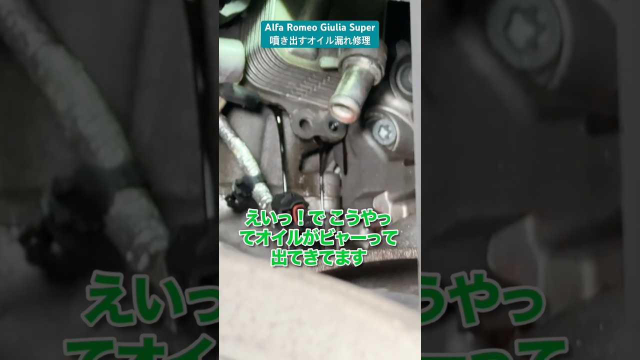 オイルが噴き出すジュリア！原因は… #alfaromeo #giulia #オイル漏れ