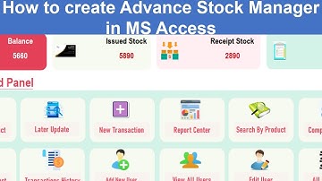 How to create Stock Manager in Access | Stock Manager in Access | Stock Managment in Ms Access