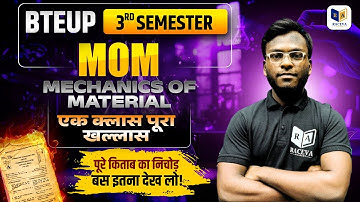 BTEUP 3rd Semester | MOM (Mechanics of Material) | One Class Full Syllabus | Raceva Academy