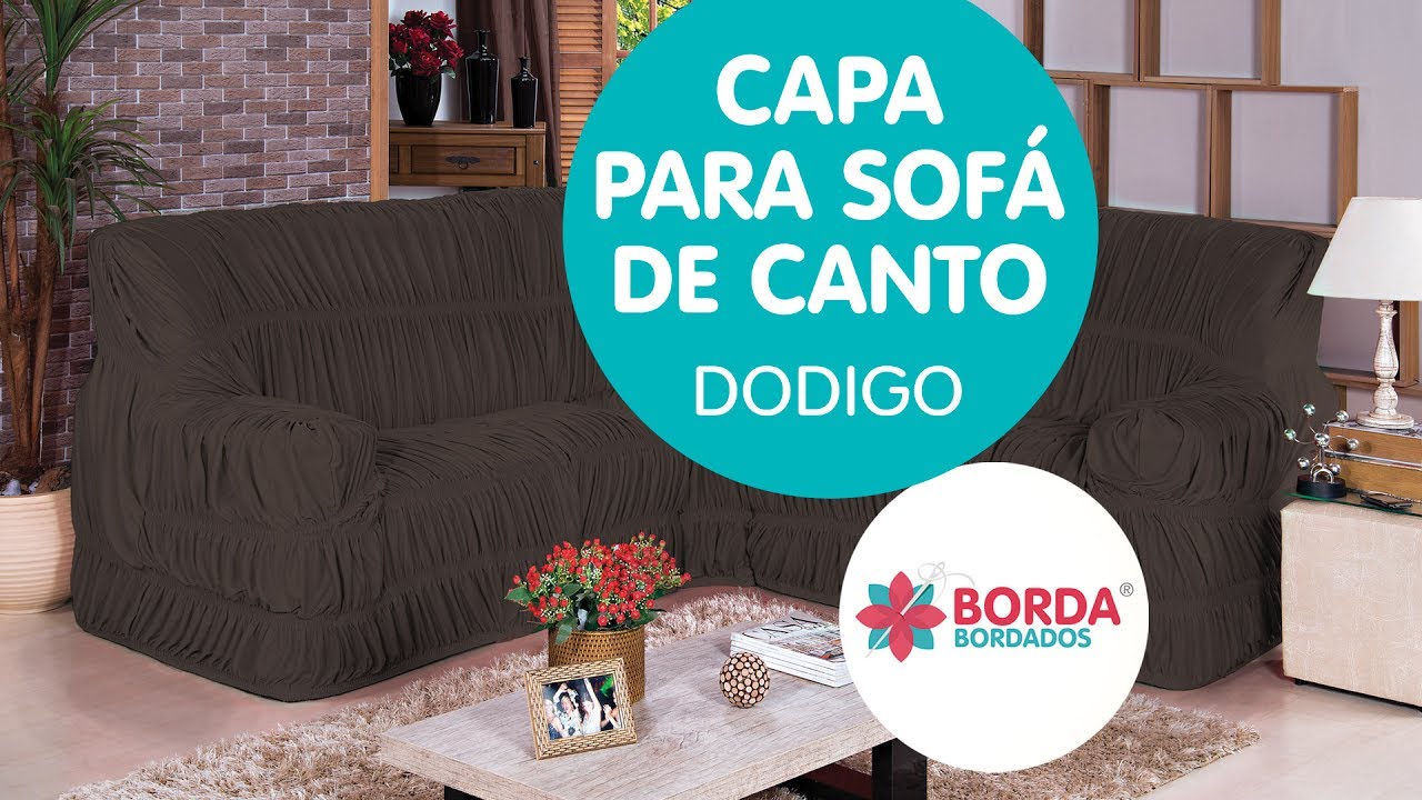 Capa para sofá de canto - Dodigo - Borda Bordados - YouTube