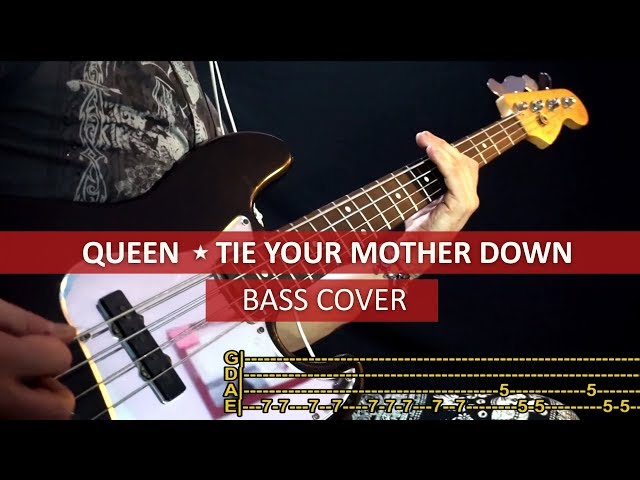 Queen - Tie your mother down / bass cover / playalong with TABS class=