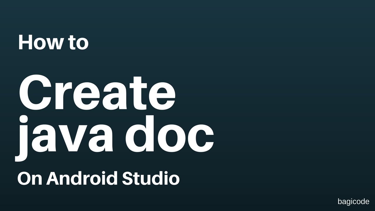 Cara Membuat Javadoc di Android Studio - YouTube