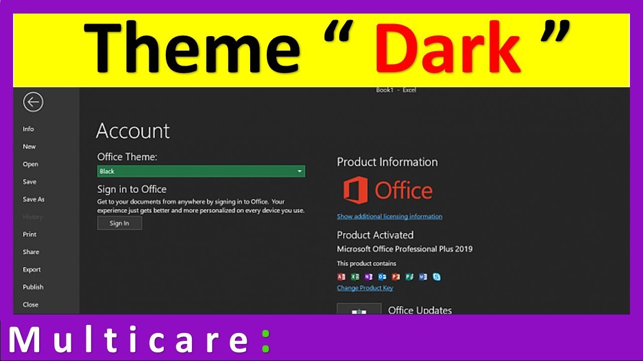 Microsoft Word Dark Theme.