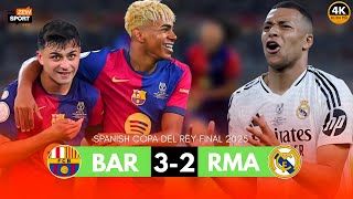 Barcelona Beat Real Madrid 3–2 to Win the Copa del Rey final - El Clásico Final Drama