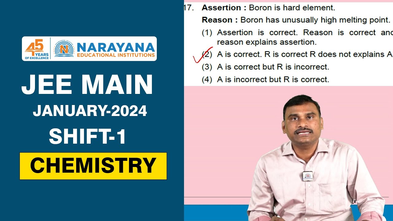 JEE Main 2024 Session 1 - Chemistry Key & Solutions | 27th January ...