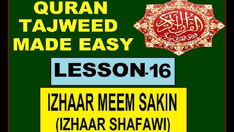IZHAAR MEEM SAAKIN (LESSON-16)