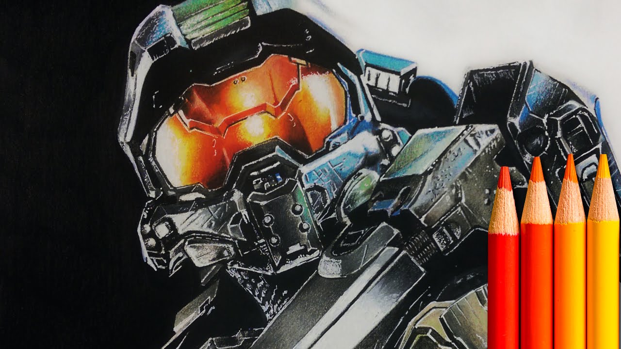 Drawing The Master Chief From Halo Youtube