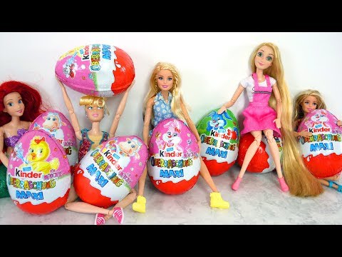 Big Kinder Surprise EASTER EGGS! Barbie Surprise Eggs Kejutan Telur!  Surpresa Ovos da páscoa!
