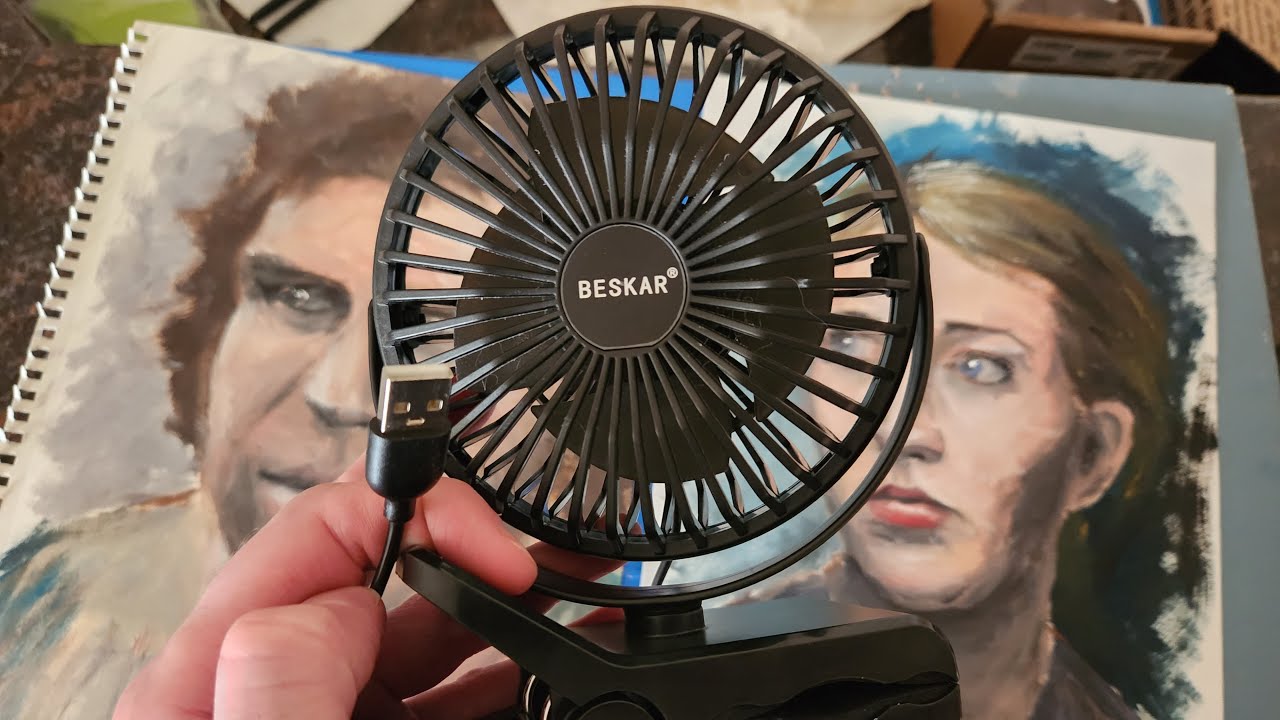 Beskar 6 Inch Clip-On Fan Review - Testing a Small Plug-In Fan for Drying Oil Paintings