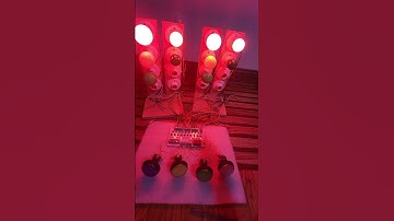 Short: 10 Channel Traffic Light Controller With 4 Buttons for Pedestrians. US demo. Arduino Based.