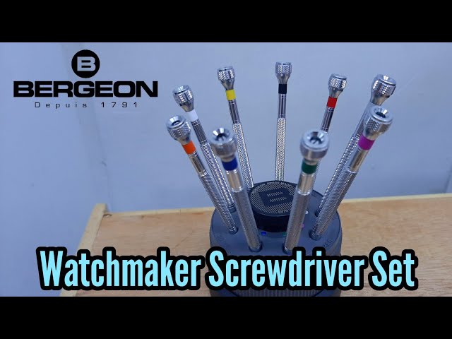 Bergeon 5970 - Set of 9 Screwdrivers on Rotating Stand - Gleave & Co. Watch  Parts UK