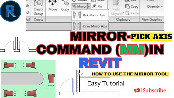 Mirror pick axis Command (MM) in Revit  |how to use the Mirror tools| #aeccad #revitarchitecture