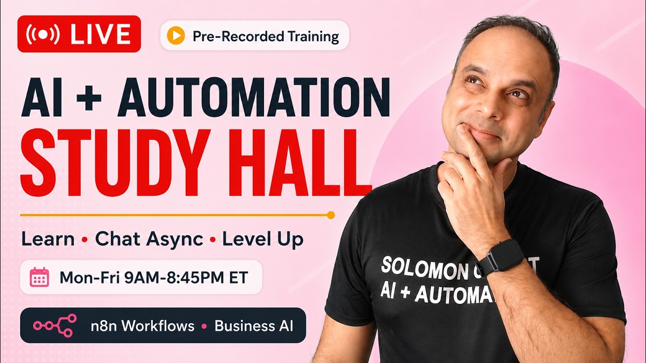 AI + Automation Study Hall Live, n8n Workflows & Business AI