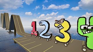 Number Lore 1-10 Cars Vs Sloping Waves Challenge Teardown