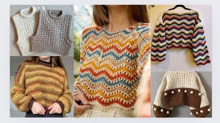 Crochet sweater designs| Crochet top knitting ideas 2024 | crochet tops with jeans|Crochet sweaters