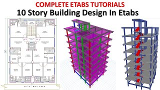 15. Etabs 2020 Tutorials | 10 Storey Building Design In Etabs V20 | Check Model For Design Failure